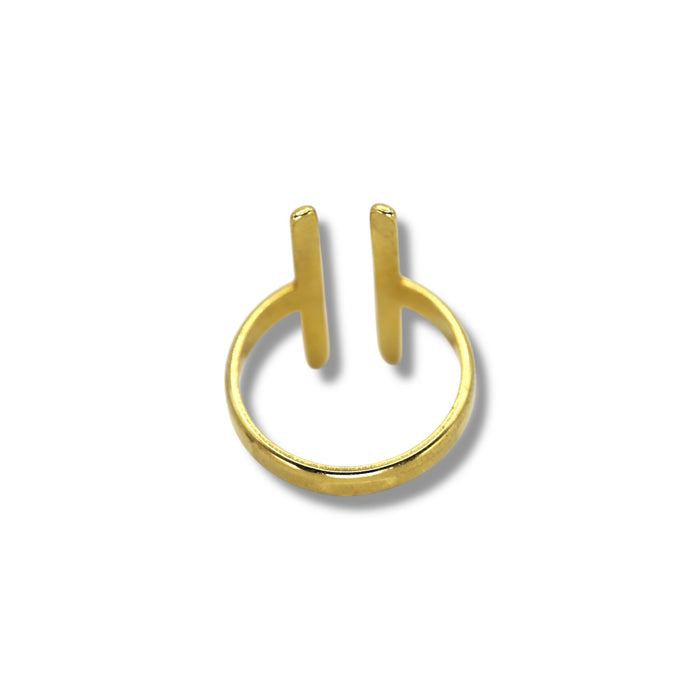 Bague dorée ajustable en acier inoxydable ✨