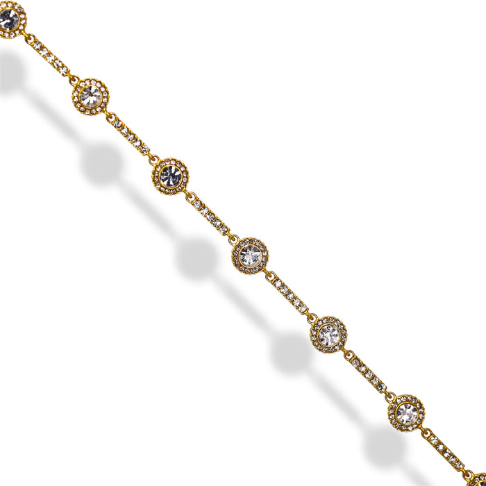 Bracelet Or zirconium Ronds & barres scintillants - Acier Inoxydable ✨