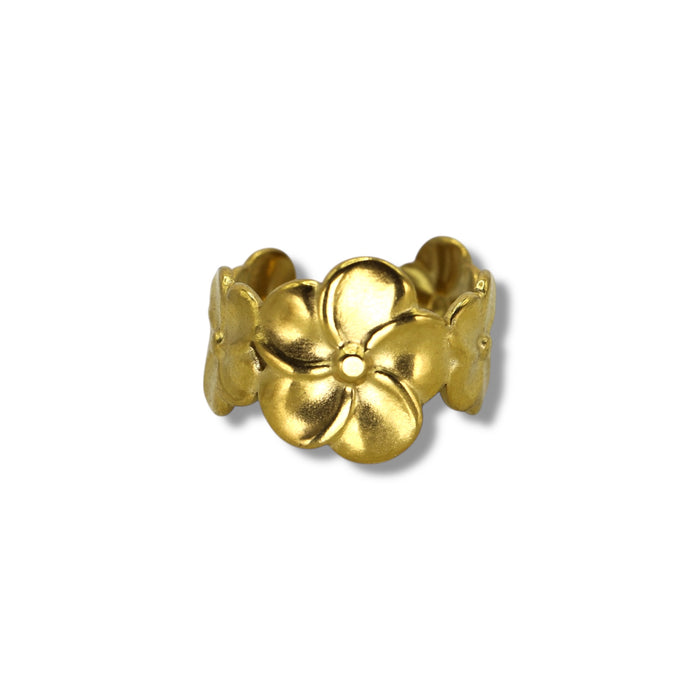 Bague dorée ajustable en acier inoxydable ✨