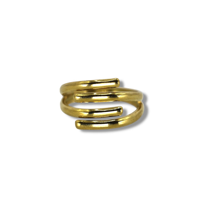 Bague dorée ajustable en acier inoxydable ✨