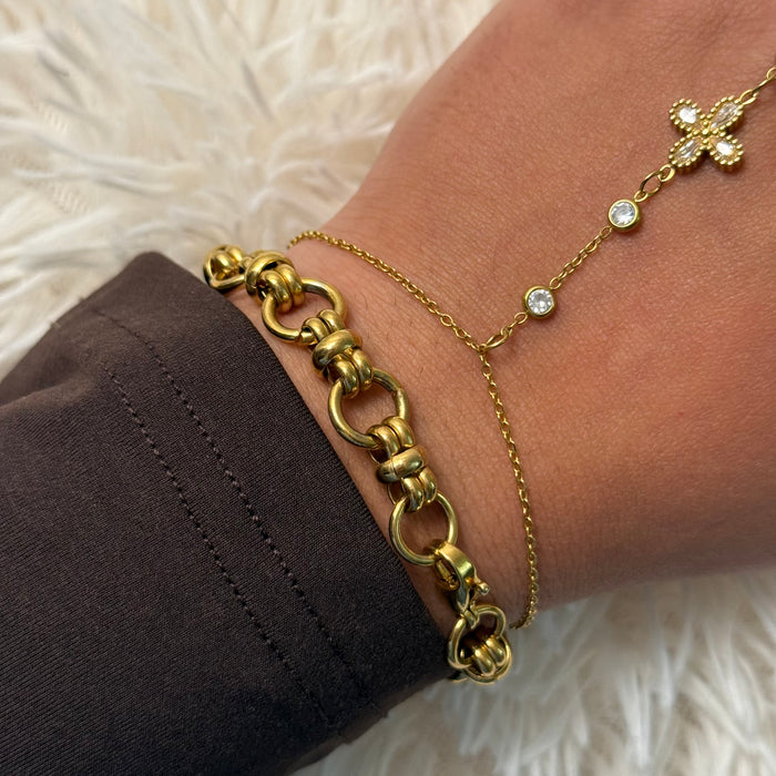 Bracelet maille ronde dorée en acier inoxydable ✨