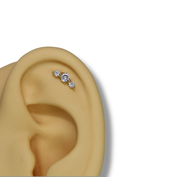 Piercing Trio Éclat Or - Acier Inoxydable ✨