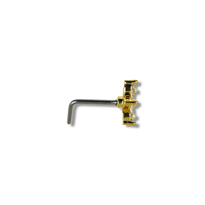 Piercing nez doré tige en L - Acier Inoxydable ✨