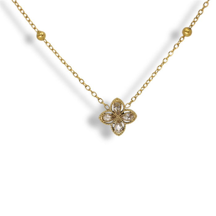 Collier en or Trois trèfles délicats - Acier Inoxydable ✨