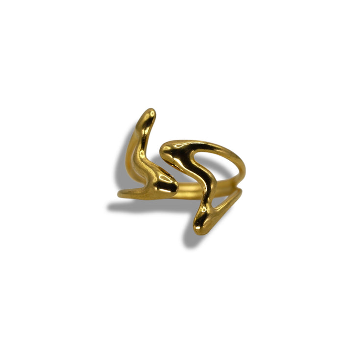 Bague dorée ajustable en acier inoxydable ✨