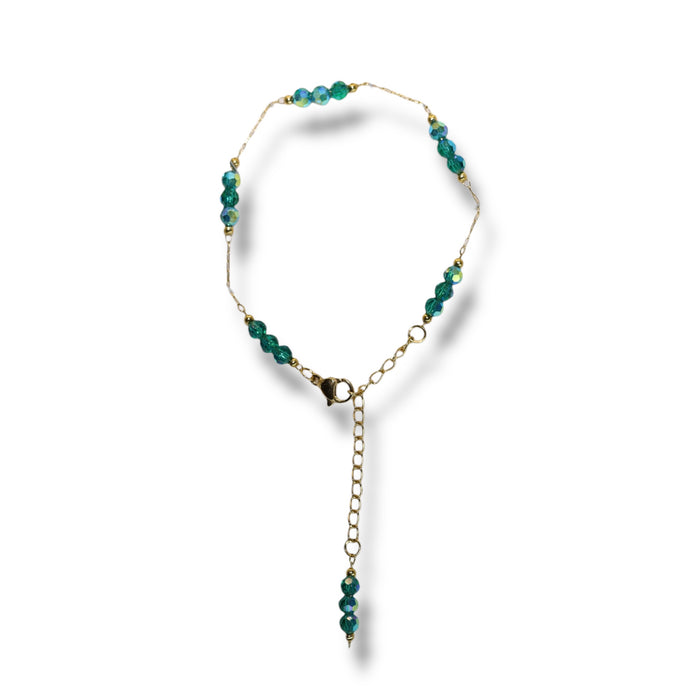 Bracelet artisanal fait main – Perles vert émeraude ✨