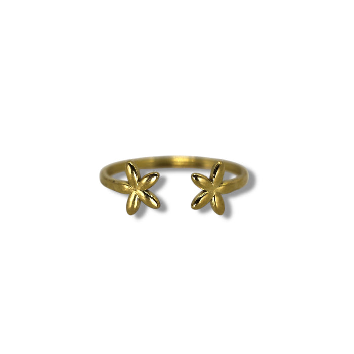 Bague dorée ajustable en acier inoxydable ✨