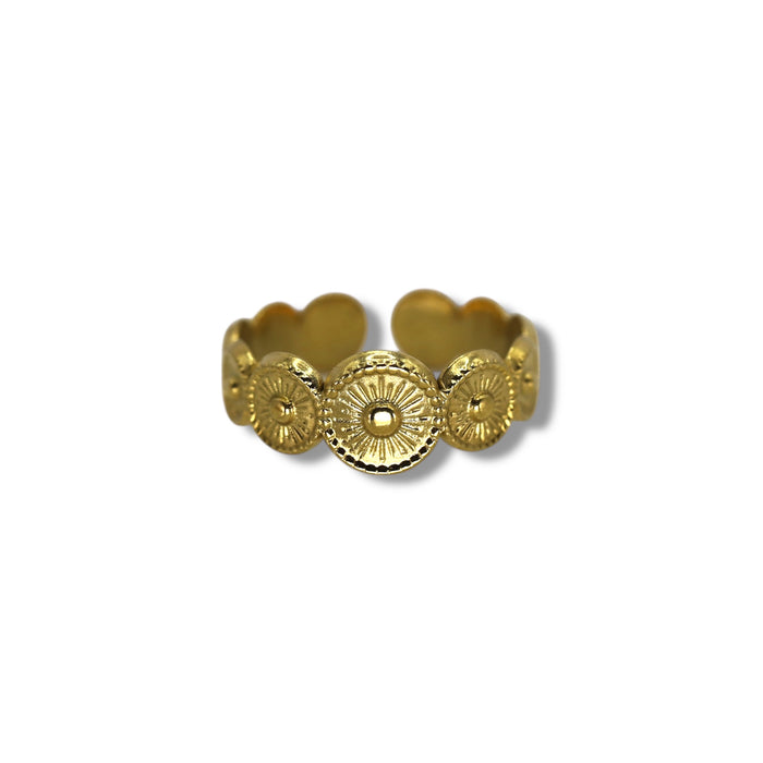 Bague dorée ajustable en acier inoxydable ✨