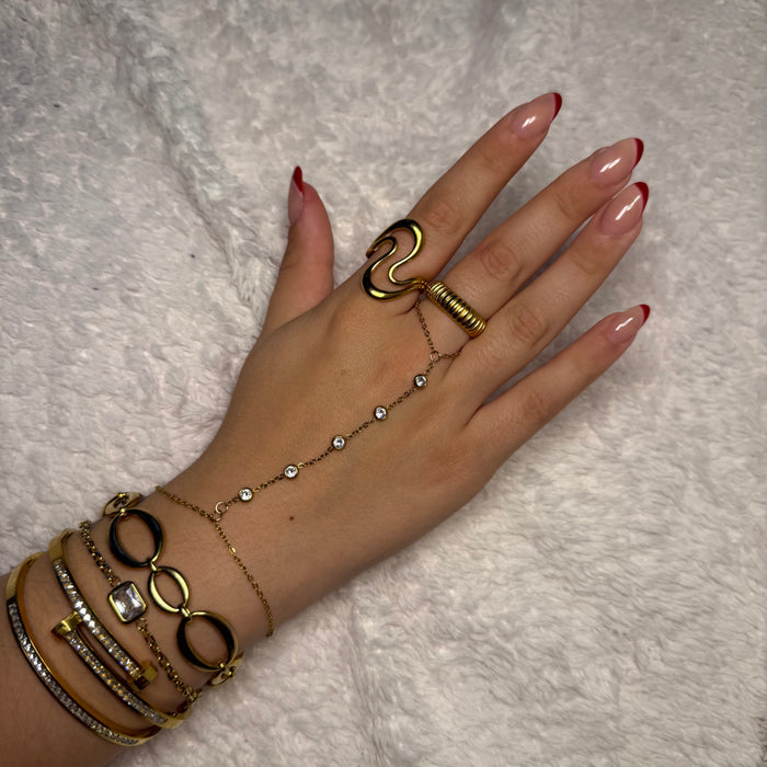 Bague dorée ajustable en acier inoxydable ✨