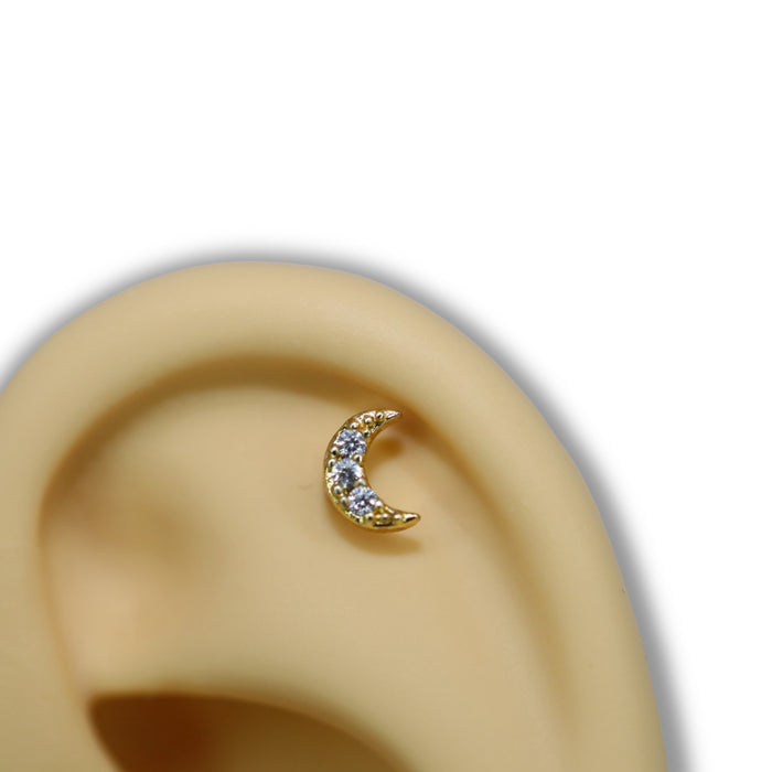 Piercing Lune Strass – Acier Inoxydable ✨