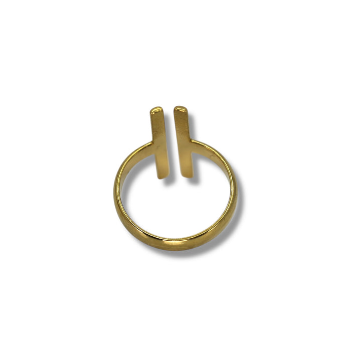Bague dorée ajustable en acier inoxydable ✨