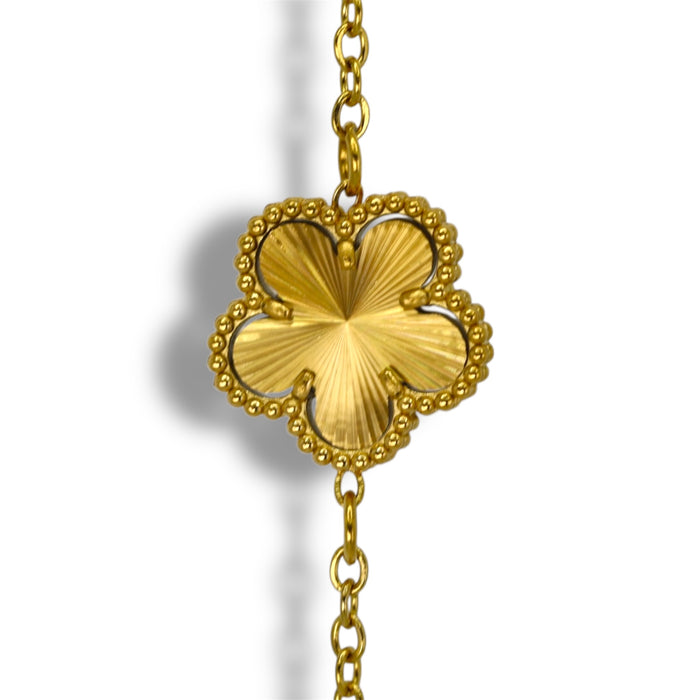 Bracelet Or mono-fleur nacré - Acier Inoxydable ✨