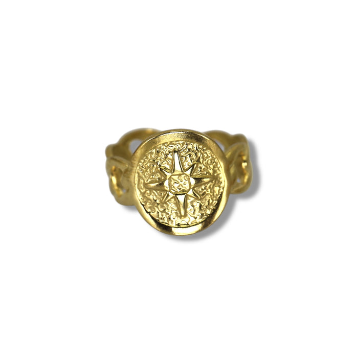 Bague dorée ajustable en acier inoxydable ✨