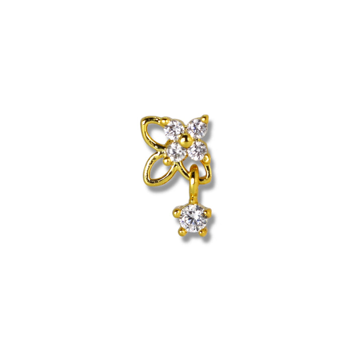 Piercing nez doré avec petit pendentif mobile - Acier Inoxydable ✨