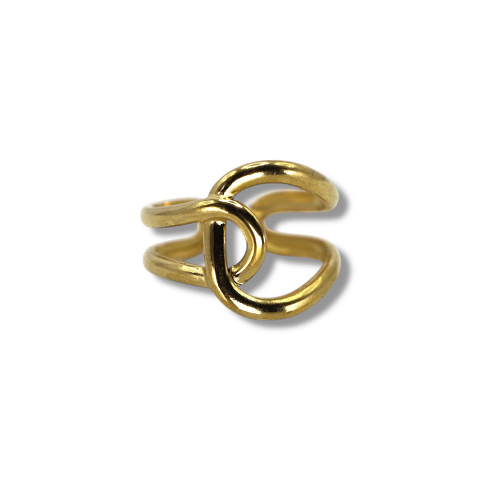 Bague dorée ajustable en acier inoxydable ✨