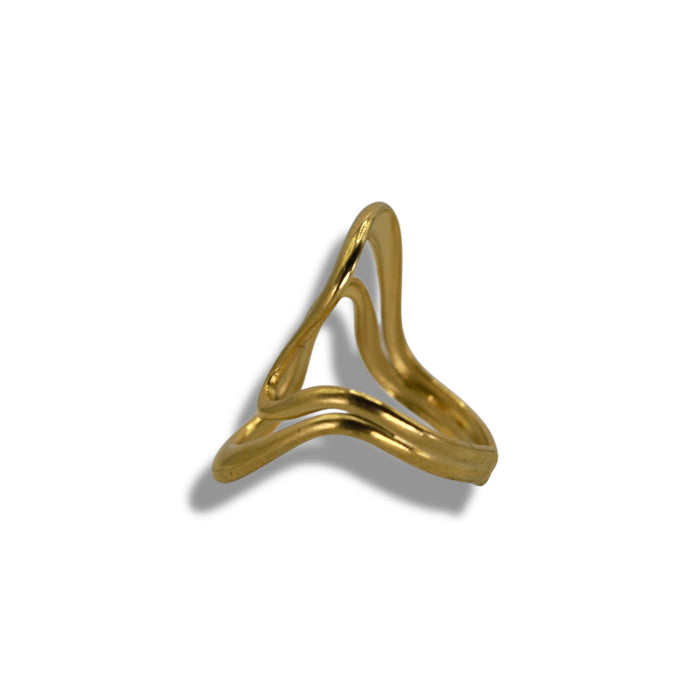 Bague dorée ajustable en acier inoxydable ✨