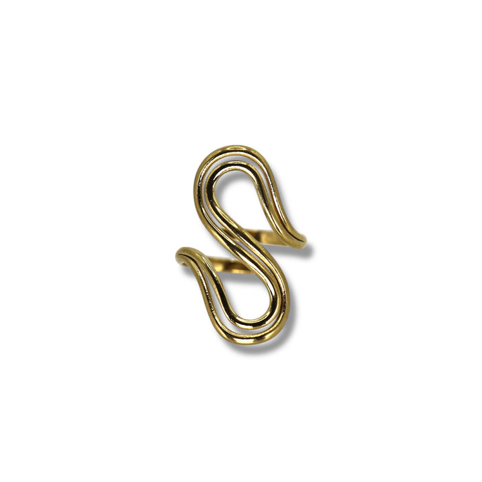 Bague dorée ajustable en acier inoxydable ✨