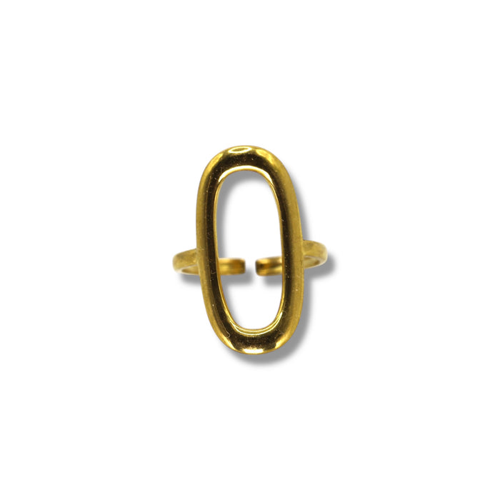 Bague dorée ajustable en acier inoxydable ✨