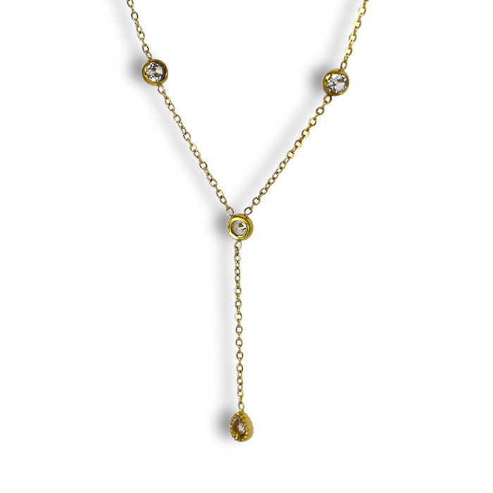 Collier Pendent Cristal Doré ✨