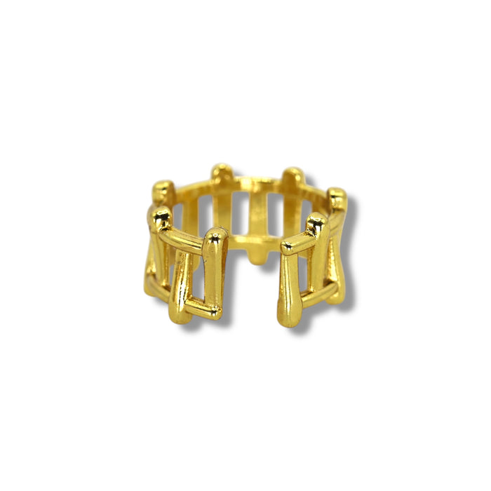 Bague dorée ajustable en acier inoxydable ✨