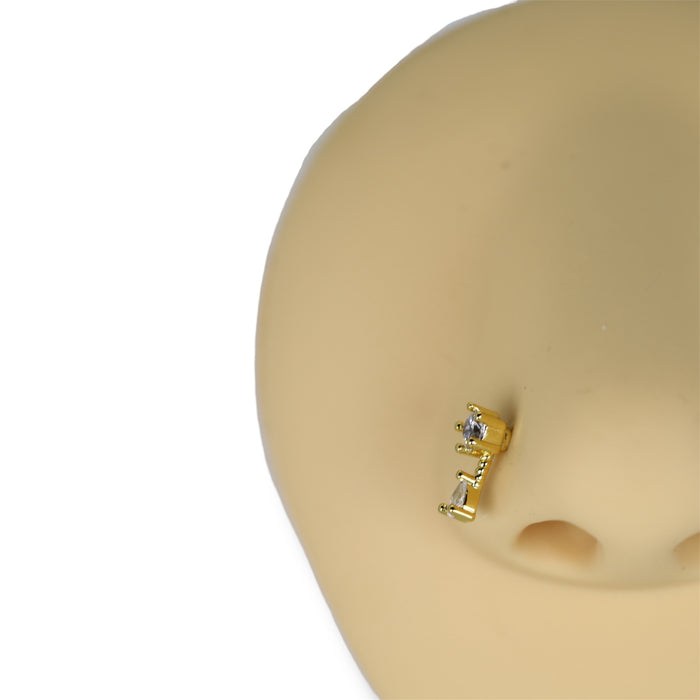Piercing nez doré avec petit pendentif mobile - Acier Inoxydable ✨