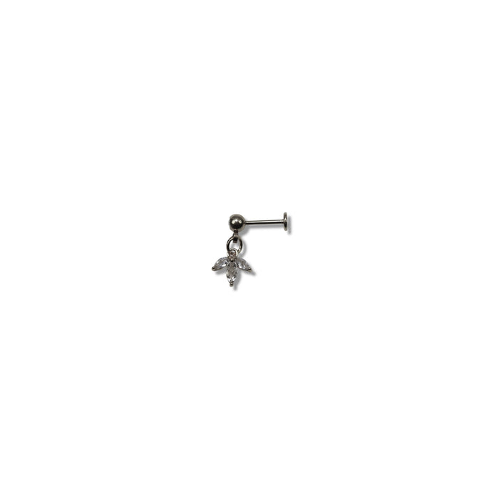 Piercing Feuille Suspendue Argent - Acier Inoxydable ✨
