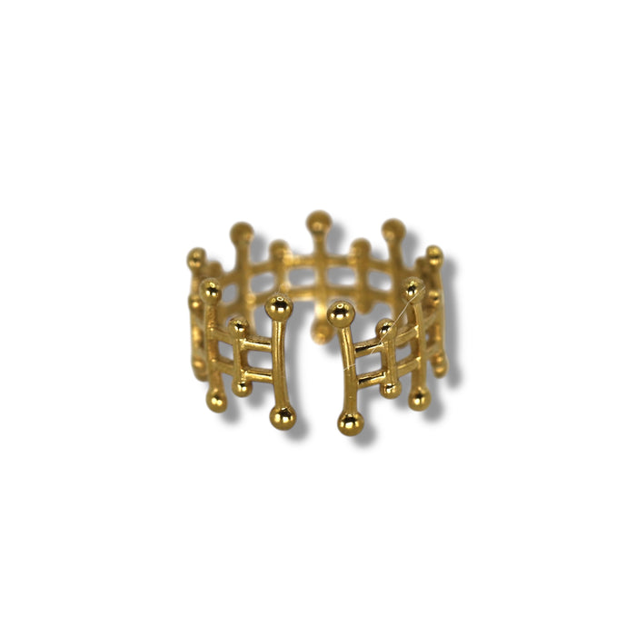 Bague dorée ajustable en acier inoxydable ✨