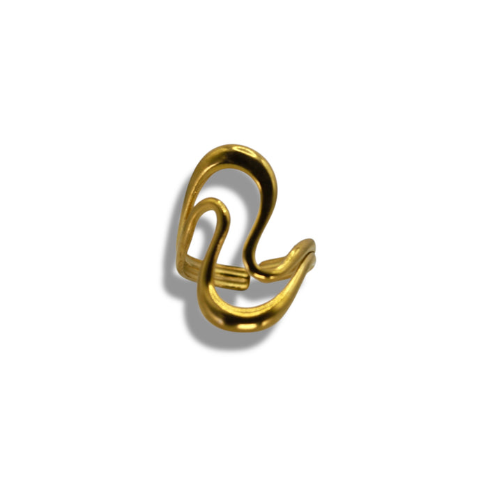 Bague dorée ajustable en acier inoxydable ✨