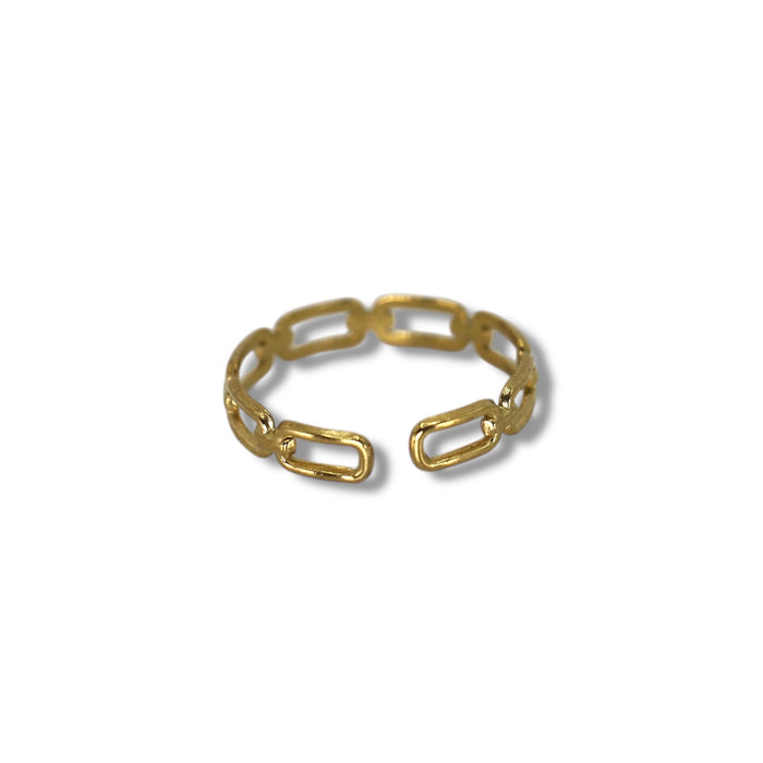 Bague dorée ajustable en acier inoxydable ✨