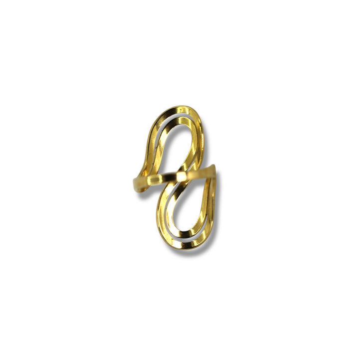 Bague dorée ajustable en acier inoxydable ✨