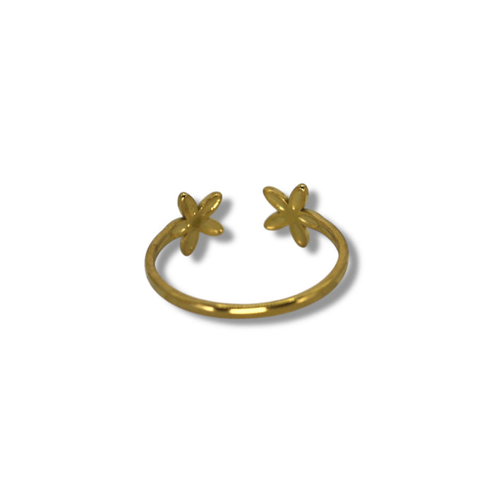 Bague dorée ajustable en acier inoxydable ✨