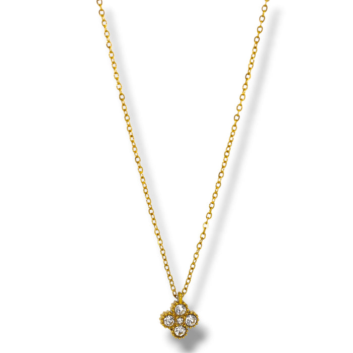 Collier pendentif trèfle scintillant - Acier Inoxydable ✨