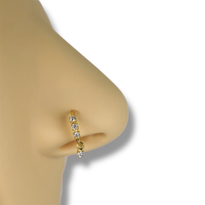 Piercing Nostril Anneau et pendentif Zirconium Or Sterling 925 ✨
