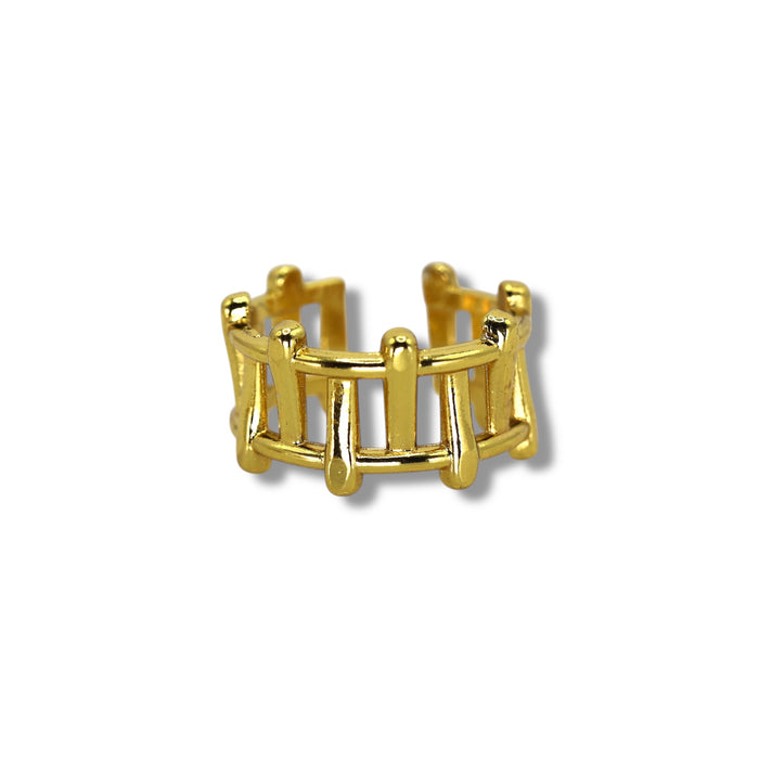 Bague dorée ajustable en acier inoxydable ✨