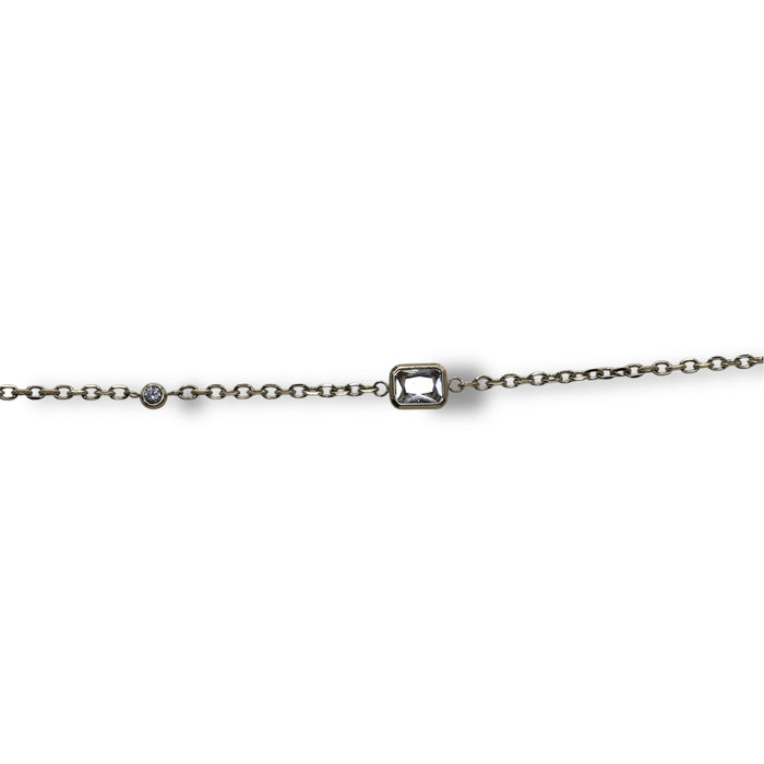Bracelet raffiné – Pierre rectangulaire cristalline ✨