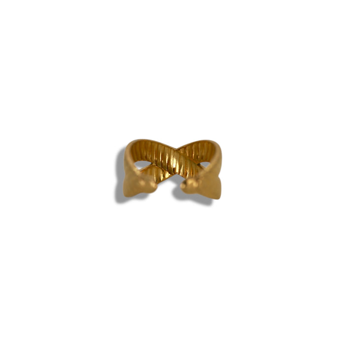 Bague dorée ajustable en acier inoxydable ✨
