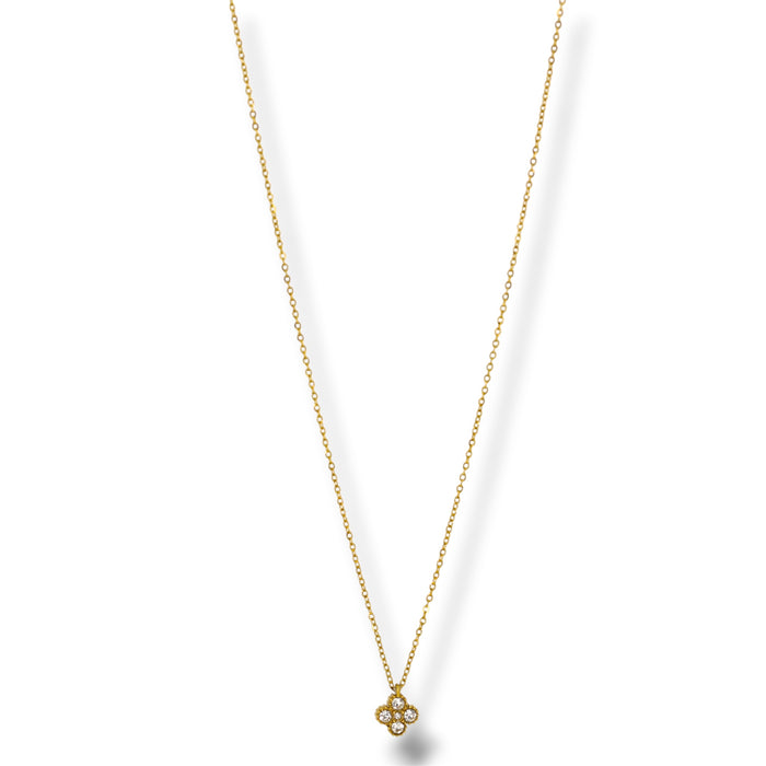 Collier pendentif trèfle scintillant - Acier Inoxydable ✨