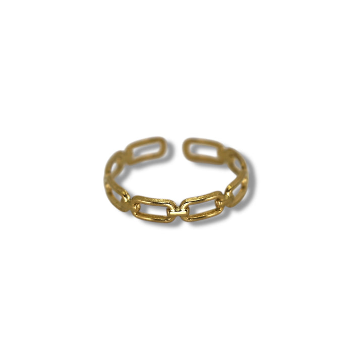 Bague dorée ajustable en acier inoxydable ✨