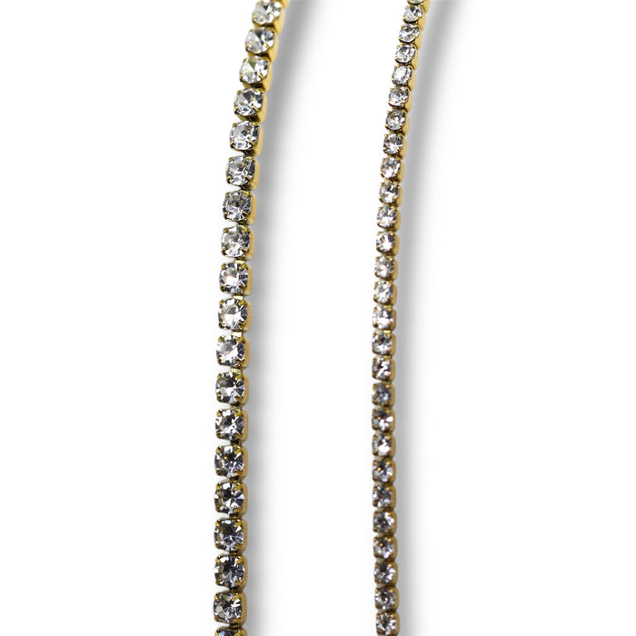 Collier or tennis fin – Pierres carrées en zirconium ✨