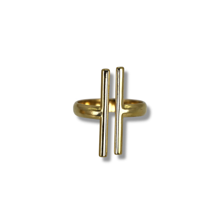 Bague dorée ajustable en acier inoxydable ✨