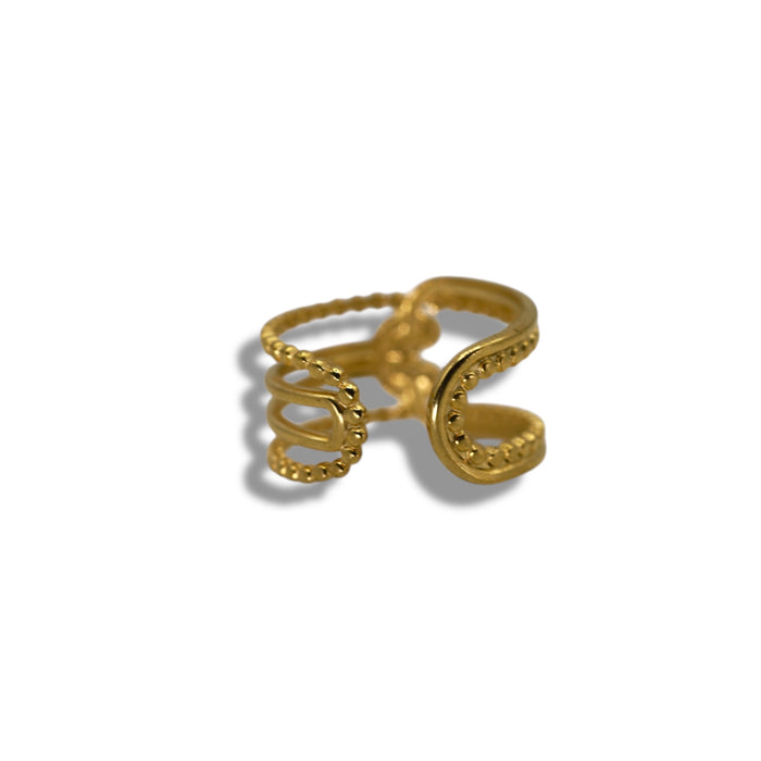 Bague dorée ajustable en acier inoxydable ✨