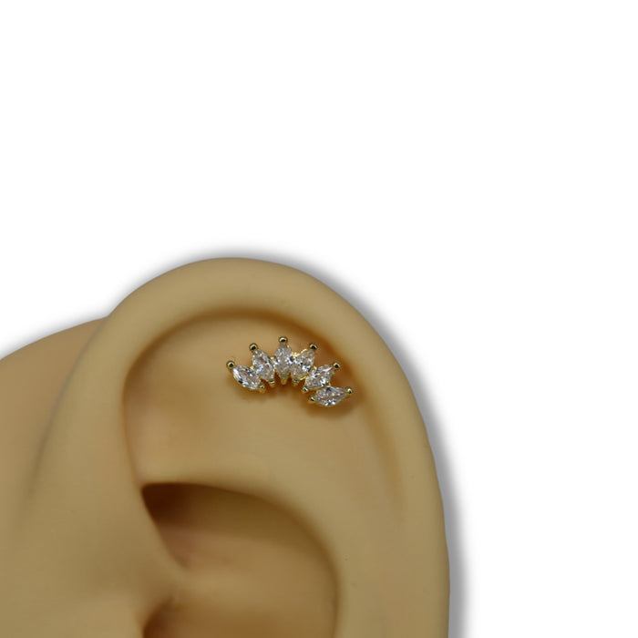Piercing Feuilles Or - Acier Inoxydable ✨