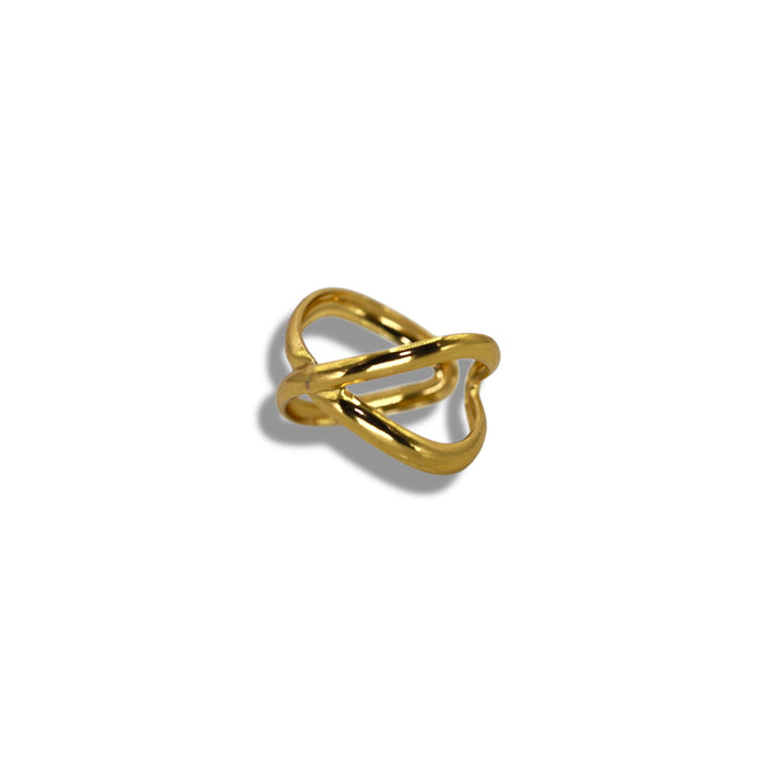 Bague dorée ajustable en acier inoxydable ✨