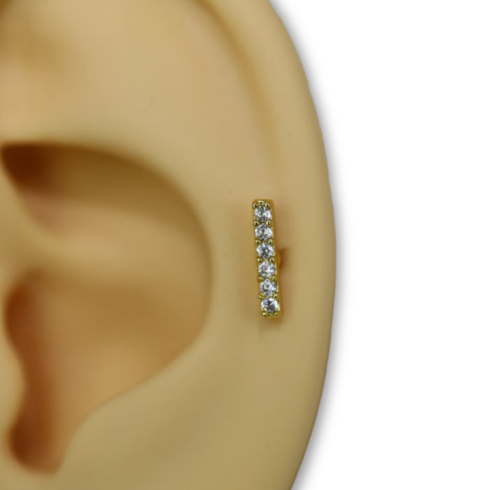 Piercing Strass Vertical – Acier Inoxydable ✨