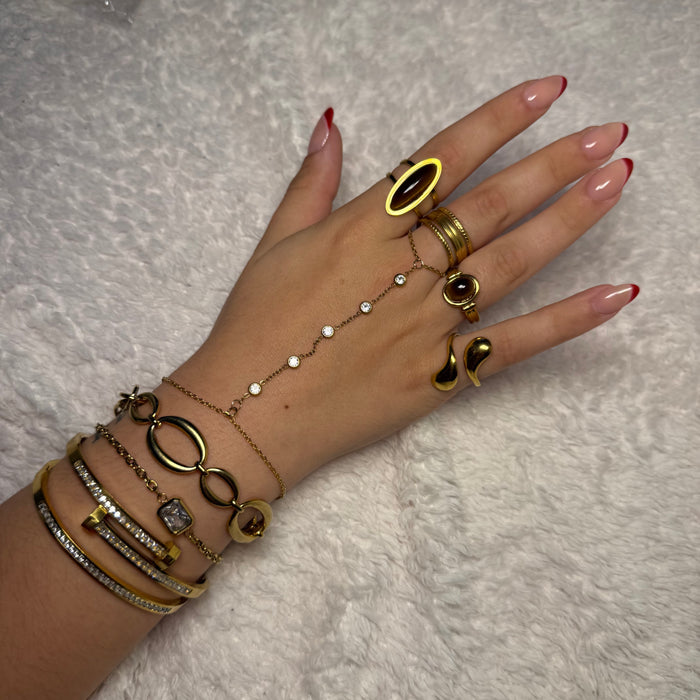 Bague dorée ajustable en acier inoxydable ✨
