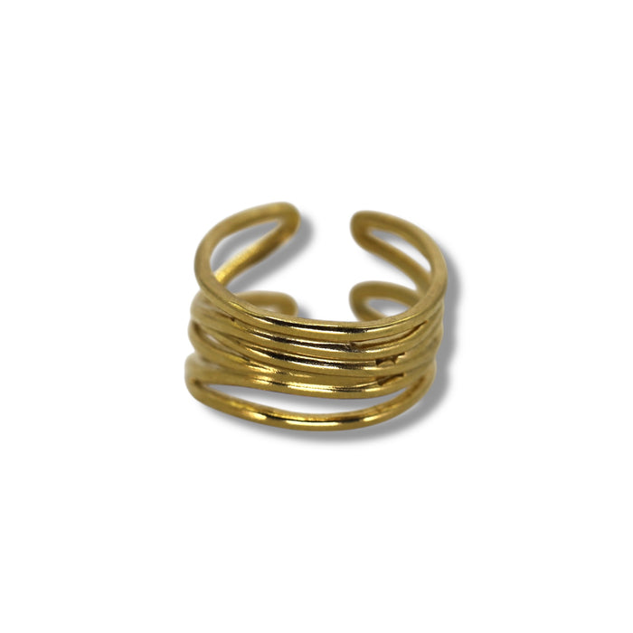 Bague dorée ajustable en acier inoxydable ✨