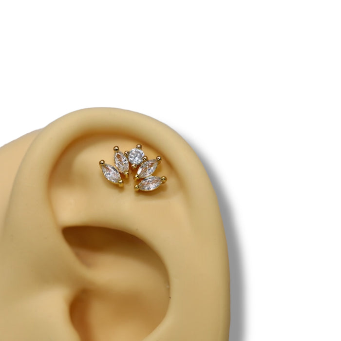 Piercing Feuillage Éclat Or - Acier Inoxydable ✨