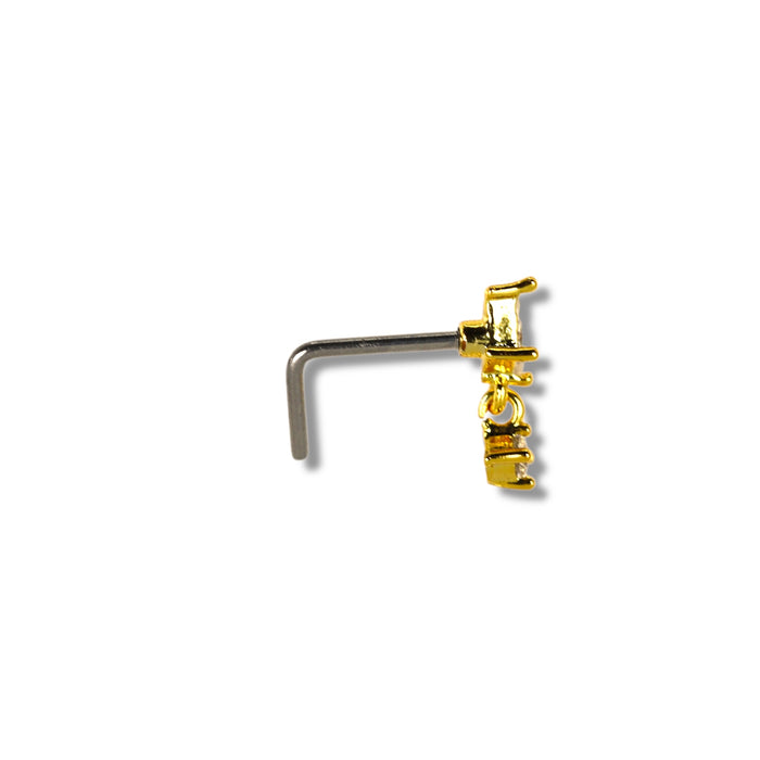 Piercing nez doré avec petit pendentif mobile - Acier Inoxydable ✨
