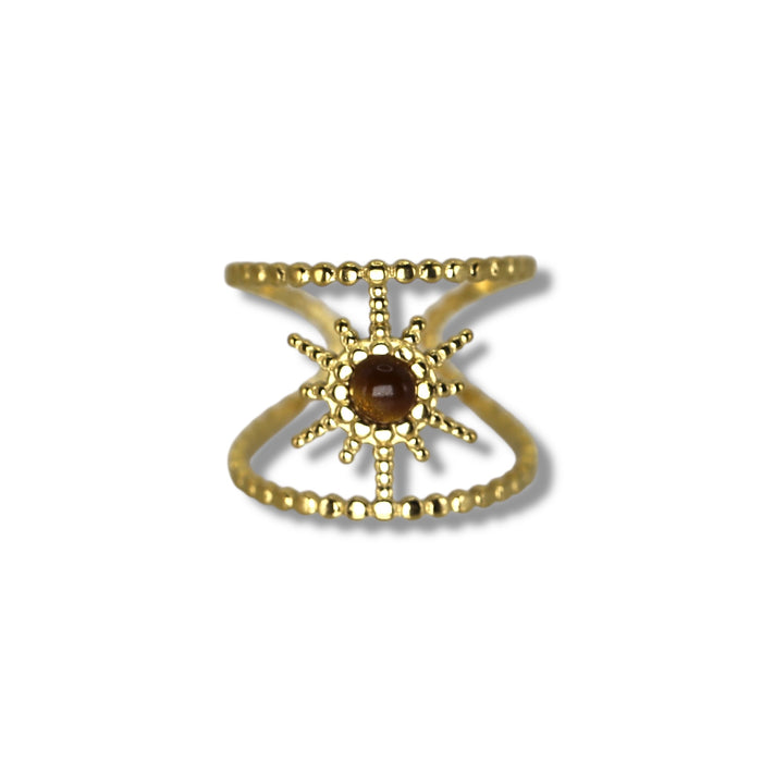 Bague dorée ajustable en acier inoxydable ✨