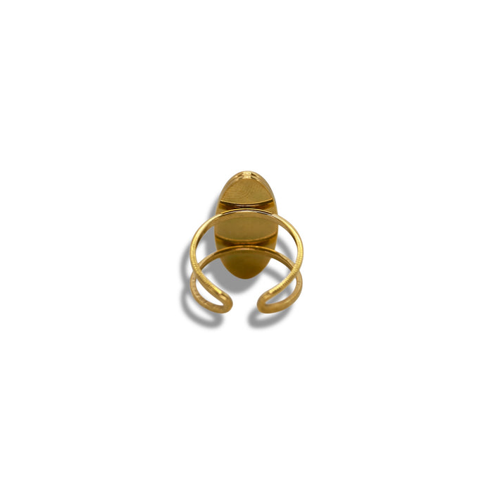 Bague dorée ajustable en acier inoxydable ✨